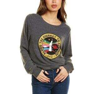 Wildfox Coca Cola Women Medium Gray Along the Highway to Anywhere Sweatshirt NWT